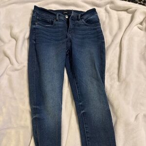 Express cropped skinny mid rise jeans